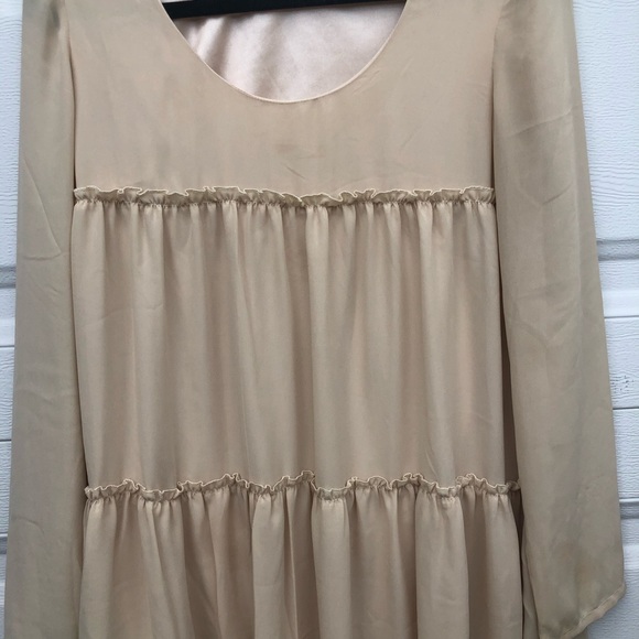 Beige ruffled baby doll dress - Picture 2 of 6